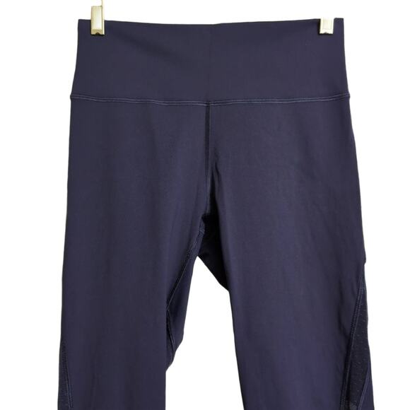 Lululemon Revitalize Crop Navy Blue Mesh Panels High Waist Yoga Leggings 8 - Picture 2 of 9